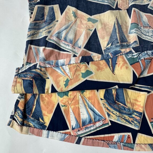 Reyn Spooner Mens XL Sailboat Reverse Print Shirt Hawaiian Short Sleeve Button - Picture 8 of 8